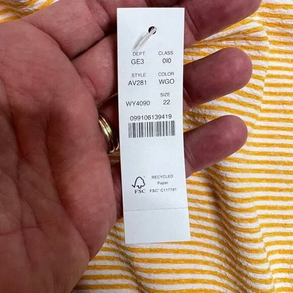 J.Crew $118 Lace Up One Piece Swimsuit Faded Stripe Size 22 AY281 - Picture 5 of 6